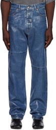 MM6 Maison Margiela Blue Coated Jeans