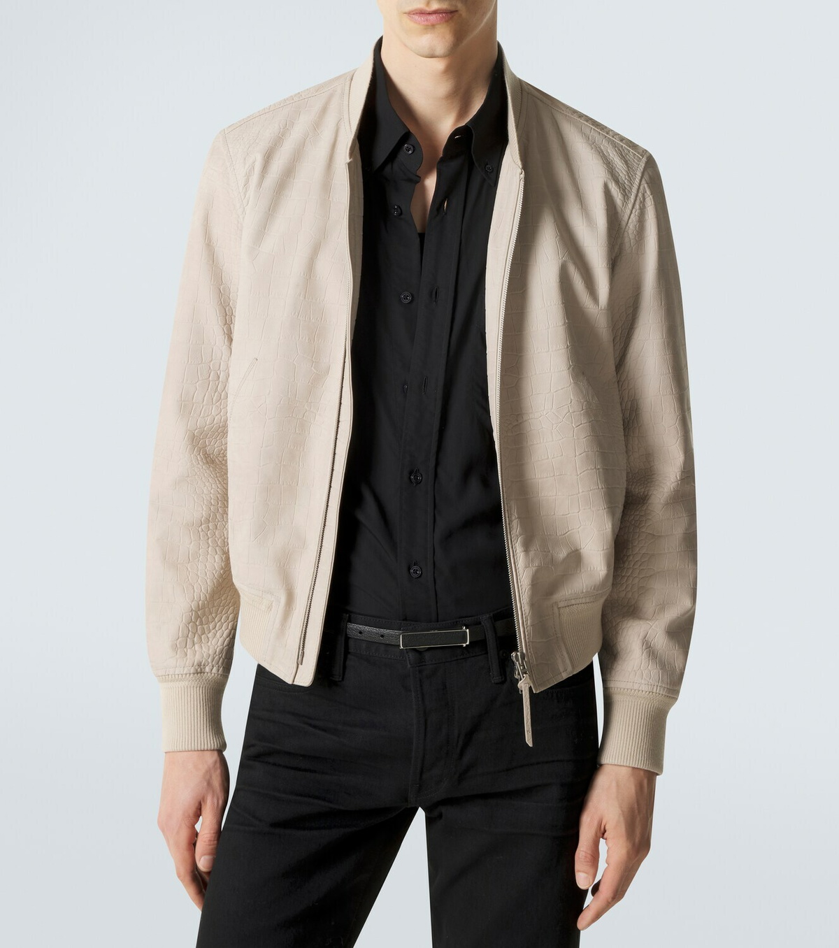 Tom Ford Printed leather bomber jacket