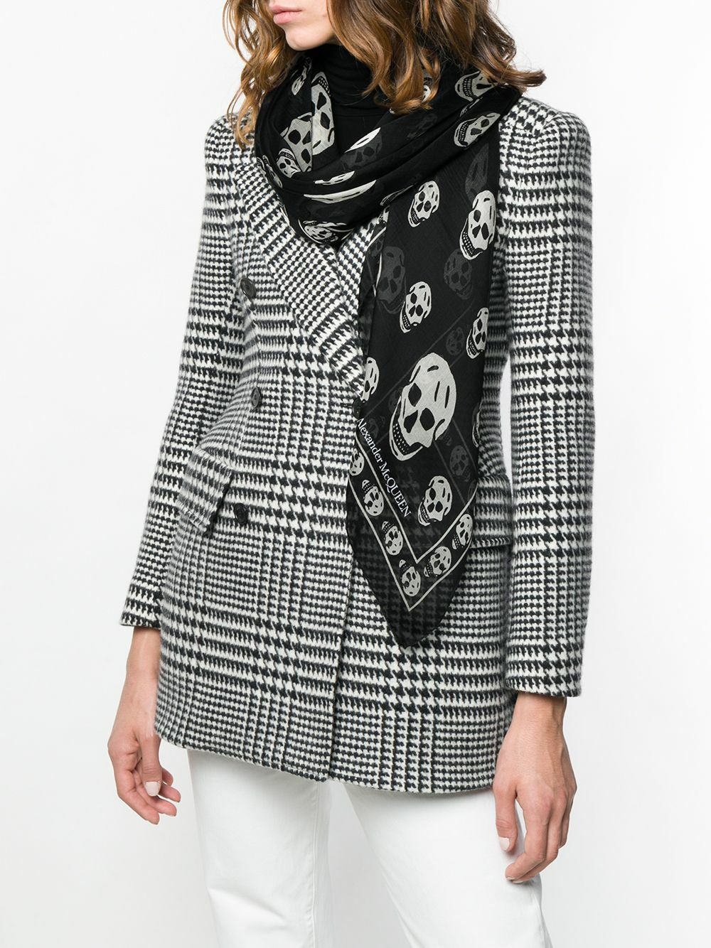 Alexander McQueen Logo-Print Skull-motif Scarf