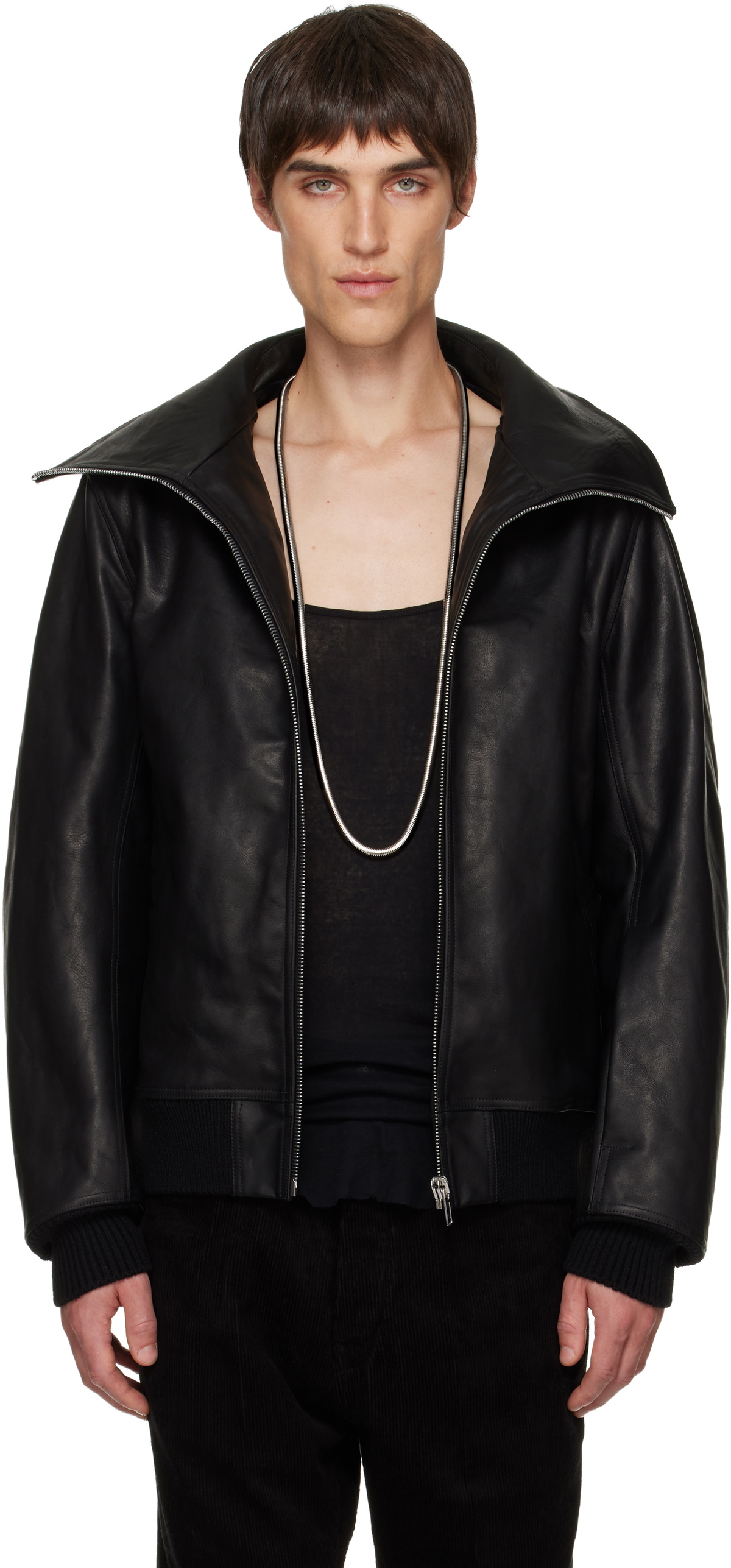 Rick Owens Black Leather Cyclops Biker Jacket Rick Owens