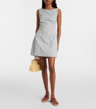 Faithfull Lydie checked cotton and linen minidress