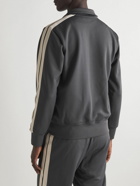 Palm Angels - Slim-Fit Logo-Print Striped Shell Track Jacket - Gray