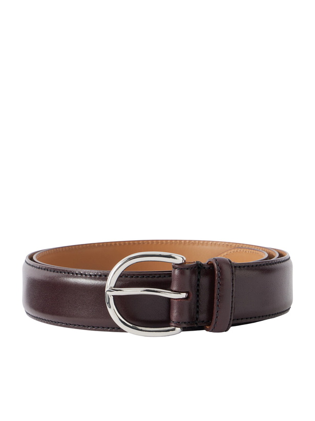 Photo: MORJAS - 3cm Leather Belt - Burgundy