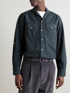 Officine Générale - Eric Camp-Collar Garment-Dyed Lyocell and Cotton-Blend Shirt - Blue