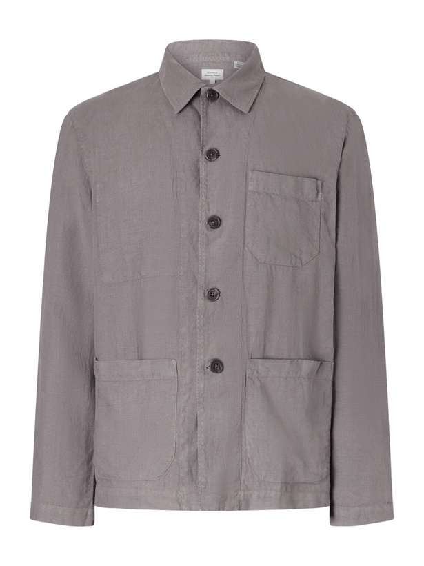 Photo: Hartford - Perry Linen and Cotton-Blend Woven Jacket - Gray