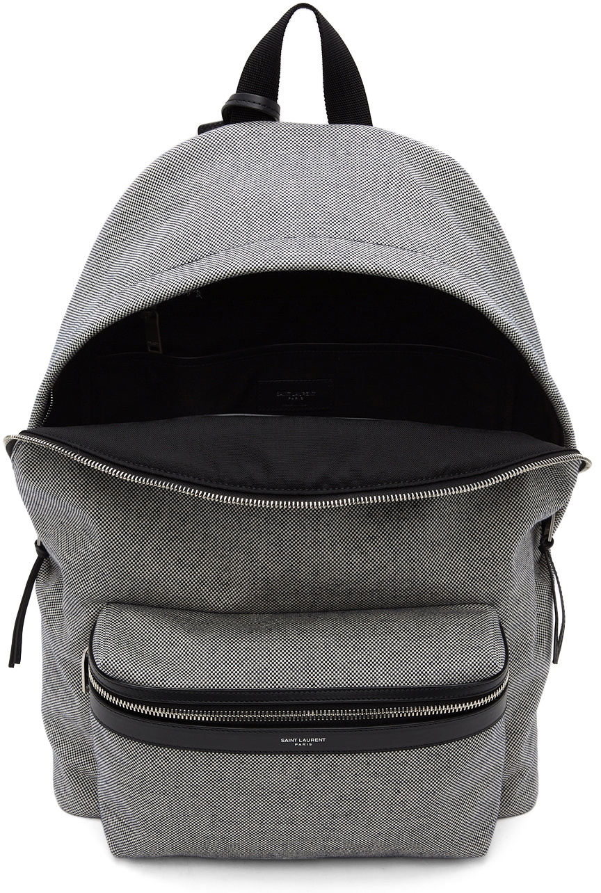 Saint Laurent City Backpack in Nylon Canvas and Leather