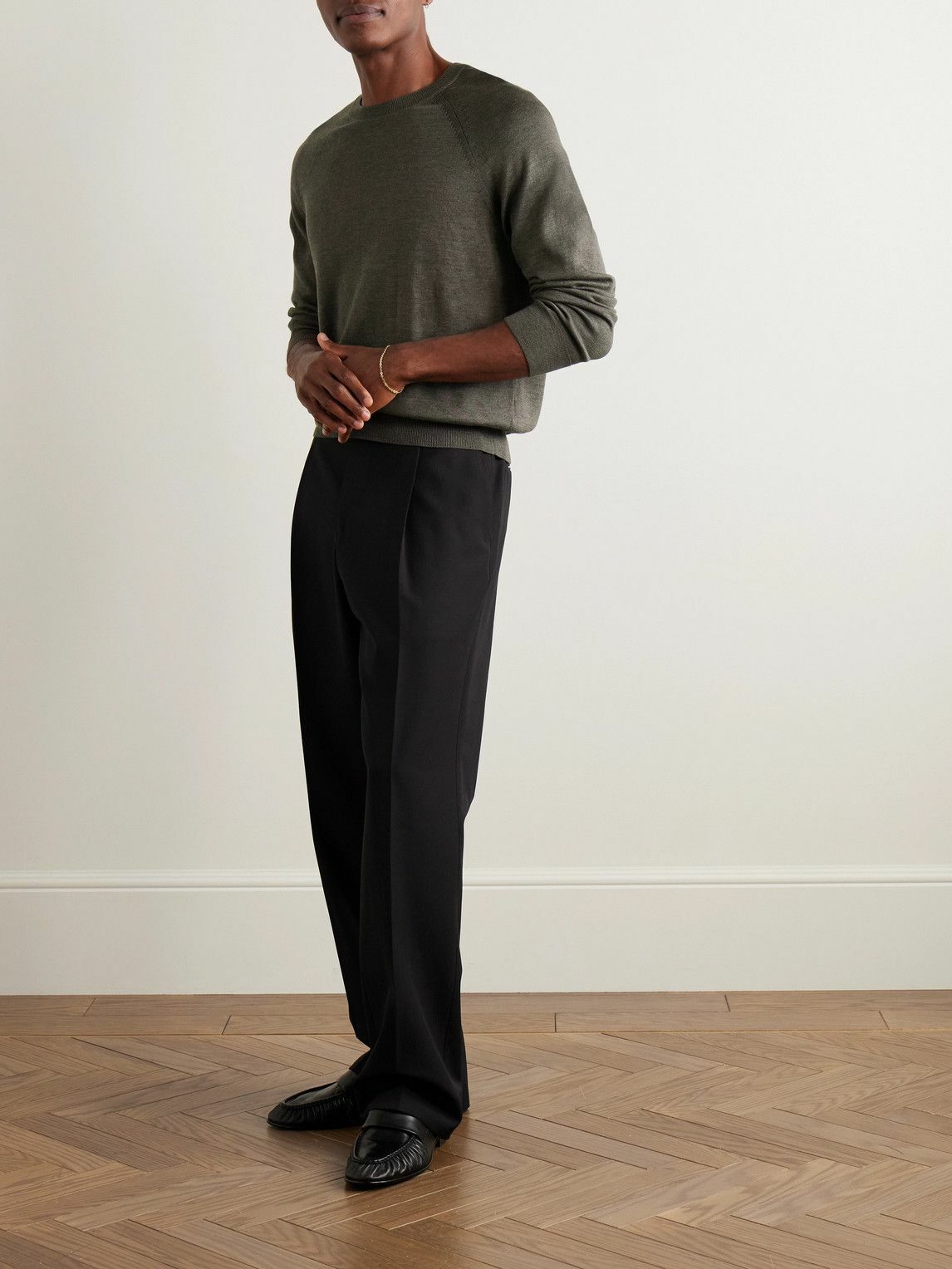 Nili Lotan - Reggie Silk and Cotton-Blend Sweater - Green