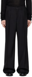 Filippa K Black Wide Wool Trousers