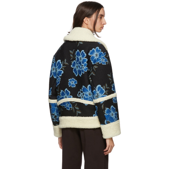 Dries Van Noten Navy Floral Embroidered Jacket Dries Van Noten