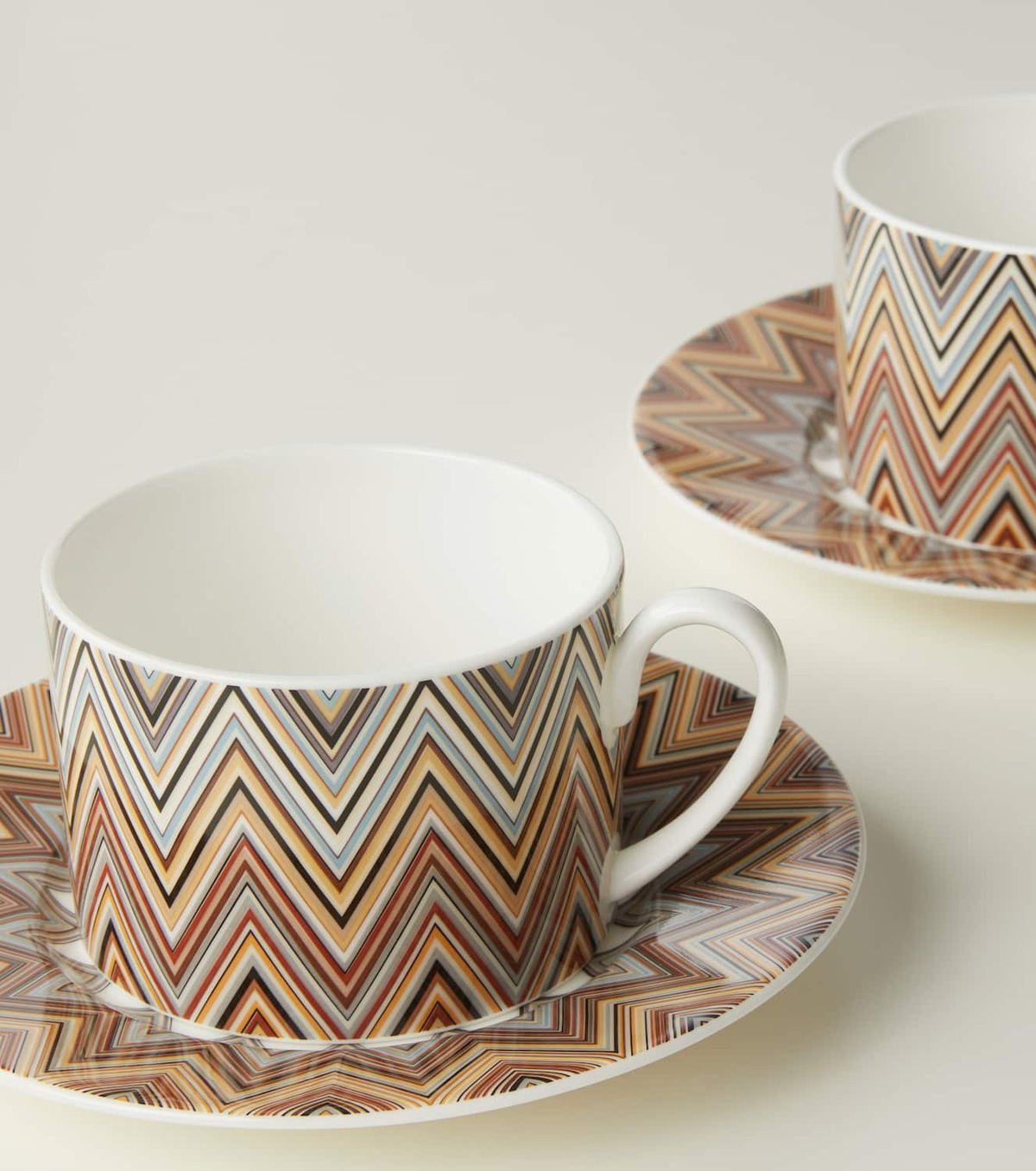 Missoni Zig Zag Jarris set of 2 teacups and saucers