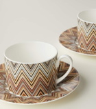 Missoni Zig Zag Jarris set of 2 teacups and saucers