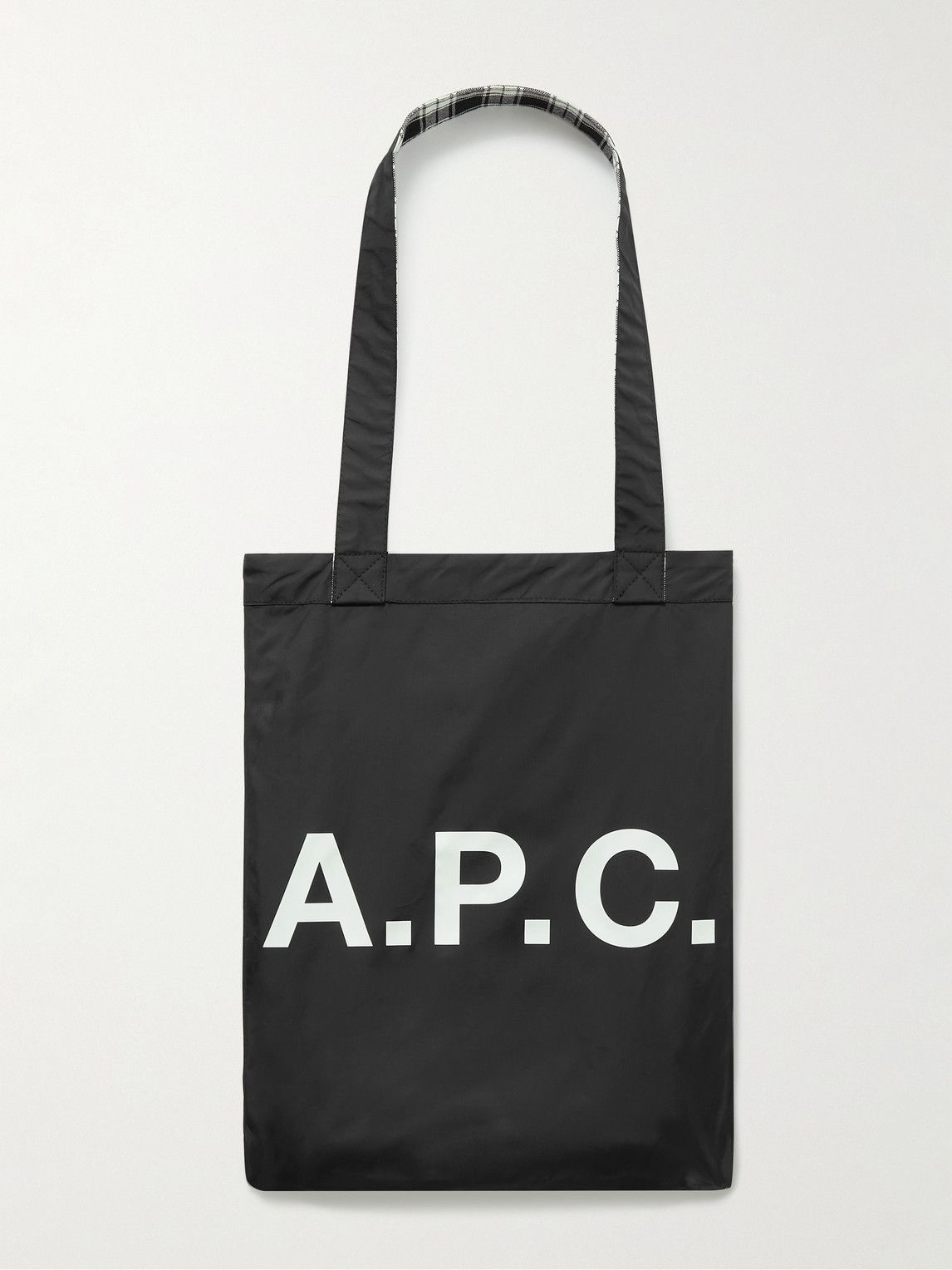 A.P.C. - Lou Reversible Checked Cotton-Canvas and Shell Tote Bag 