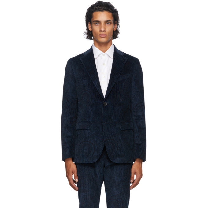 Photo: Etro Navy Paisley Corduroy Blazer