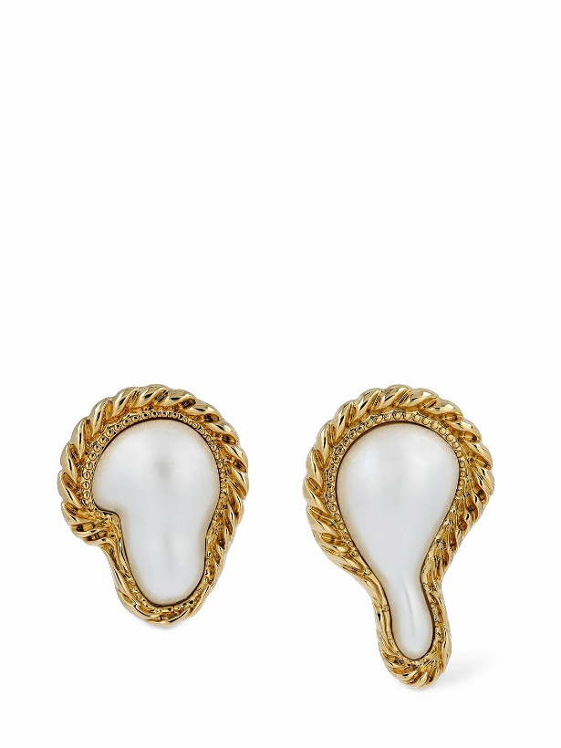 Photo: MOSCHINO - Faux Pearl Clip-on Earrings