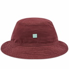 Acne Studios Buko Fade Face Bucket Hat in Wine Red