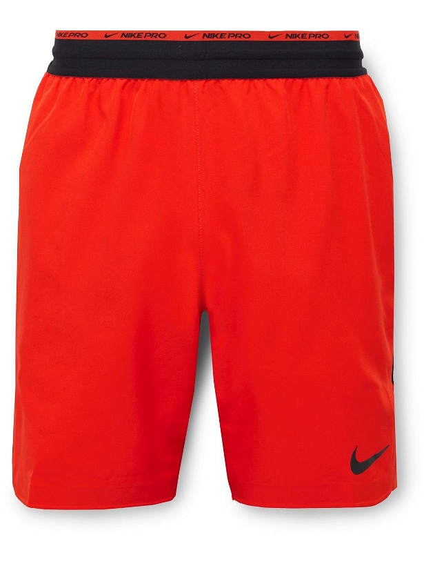Photo: Nike Training - Pro Flex Rep Mesh-Trimmed Dri-FIT Shorts - Red