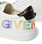 GIVENCHY - Urban Street Logo-Embroidered Leather Sneakers - White