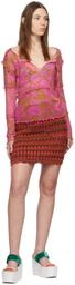 Anna Sui Pink Paradisiac Combo Mesh T-Shirt