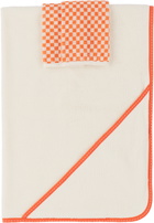 Baina White & Red Baby Towel Set