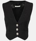 Alessandra Rich Wool-blend pinstriped vest