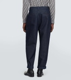 Giorgio Armani Striped herringbone tapered jeans