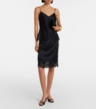 Nili Lotan Thea lace-trimmed silk midi skirt