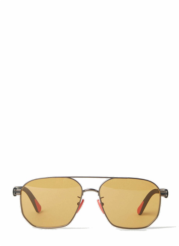 Photo: Moncler - Flaperon Navigator Sunglasses in Yellow