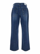 Dunst Blue Five Pocket Jeans With Logo Patch On The Back In Denim Man