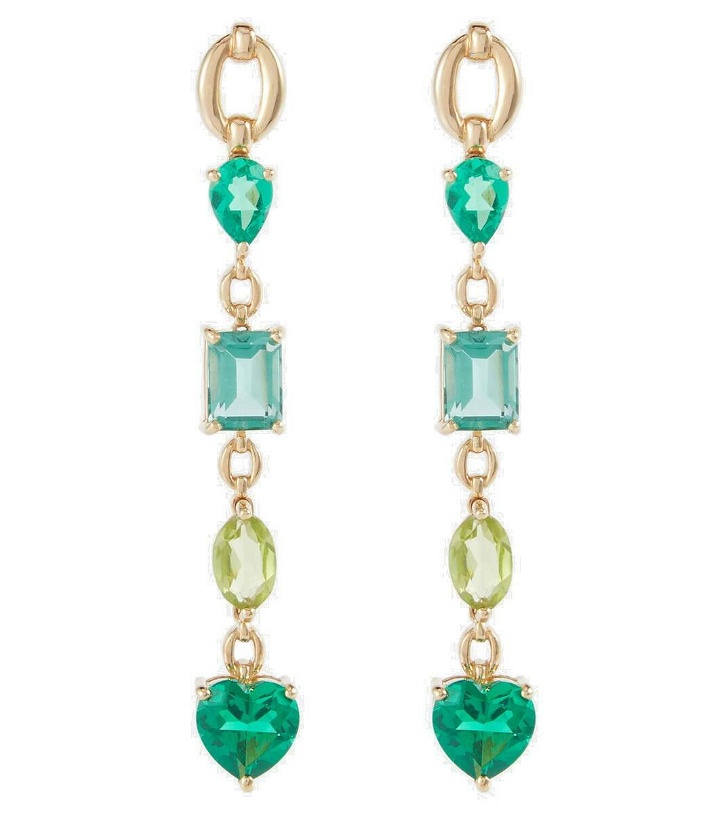Photo: Nadine Aysoy Catena 18kt gold earrings with emeralds, peridot and tourmaline