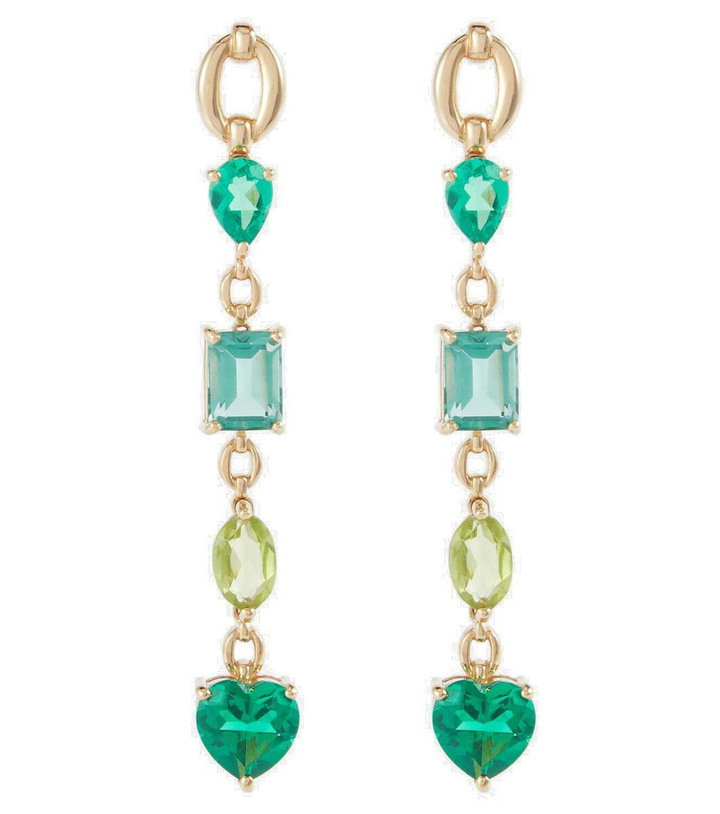 Photo: Nadine Aysoy Catena 18kt gold earrings with emeralds, peridot and tourmaline