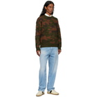 Dime Green & Brown Camo Chenille Knit Sweater
