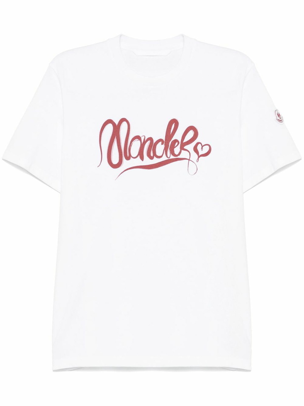 Photo: Moncler White Logo-Print T-Shirt