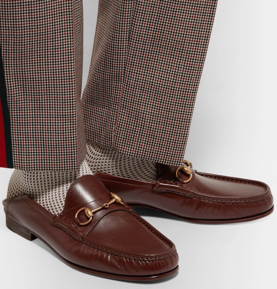 Gucci roos horsebit sales leather loafers