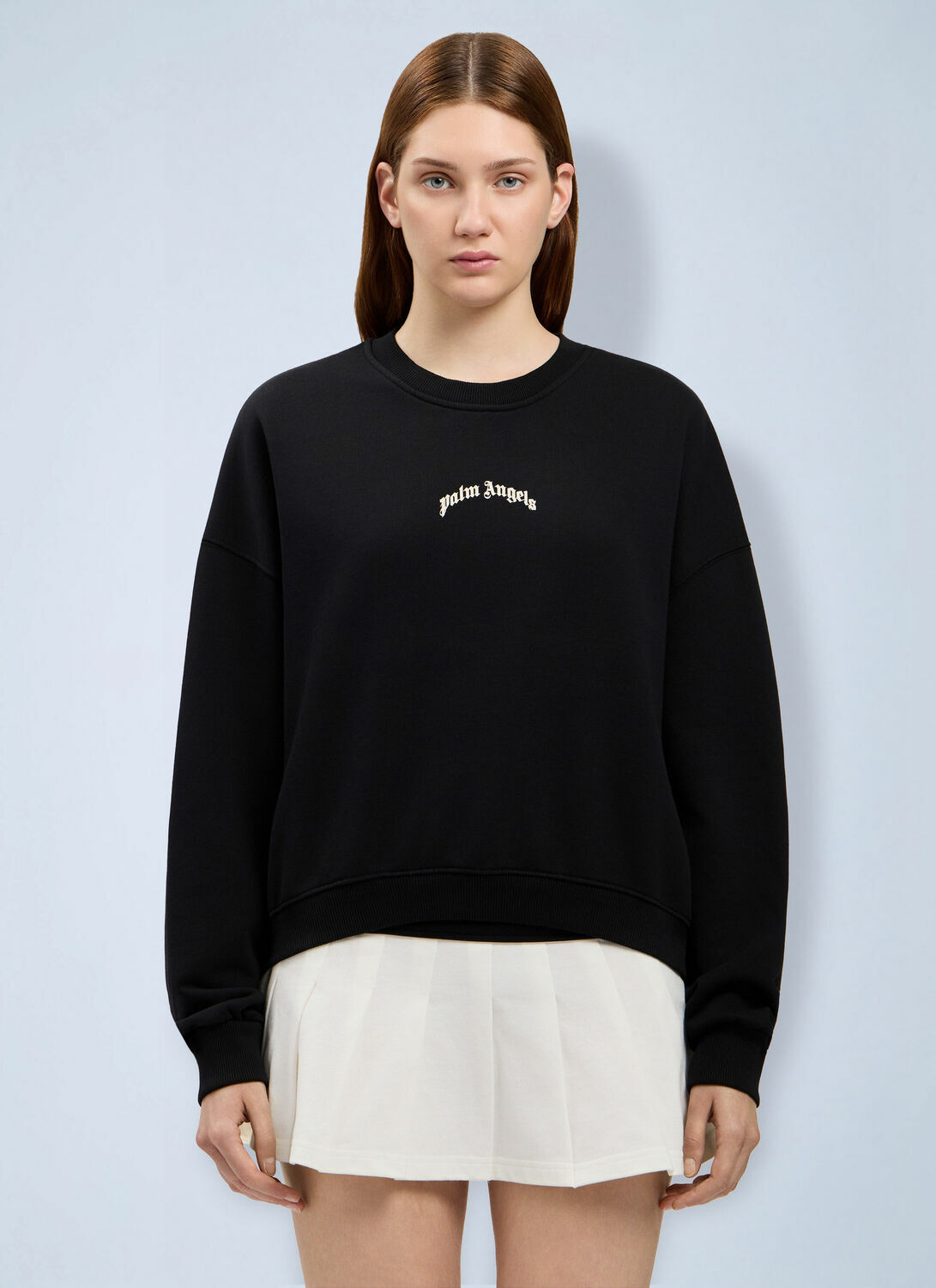 Palm Angels Curved Logo Crop Sweatshirt