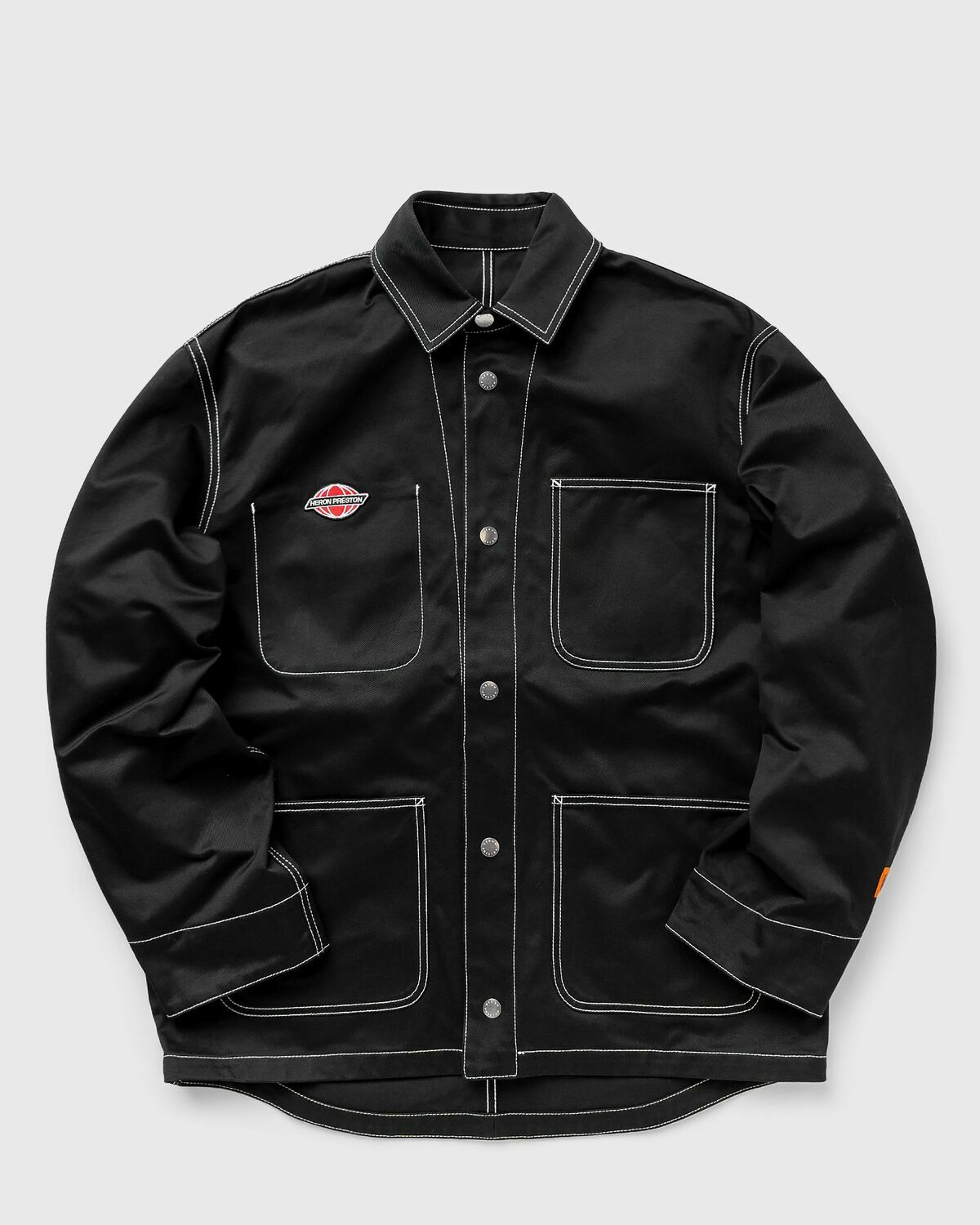 ジャケット・アウター HERON PRESTON Pocket Shirt Heron Preston White Stitch Ghost Pocket Jkt Black Overshirts Heron
