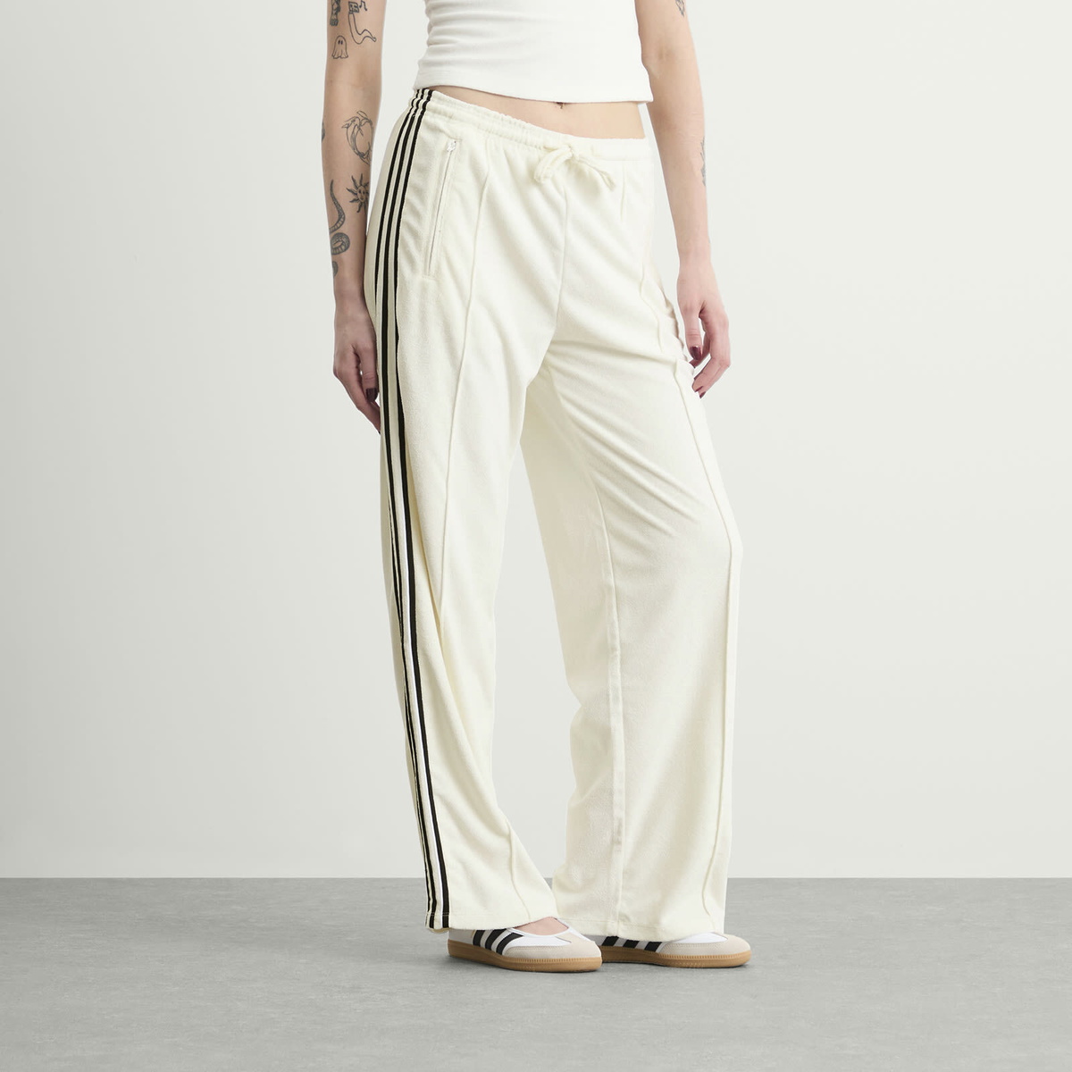 Adidas Women's Terry Towel Track Pants in Off White