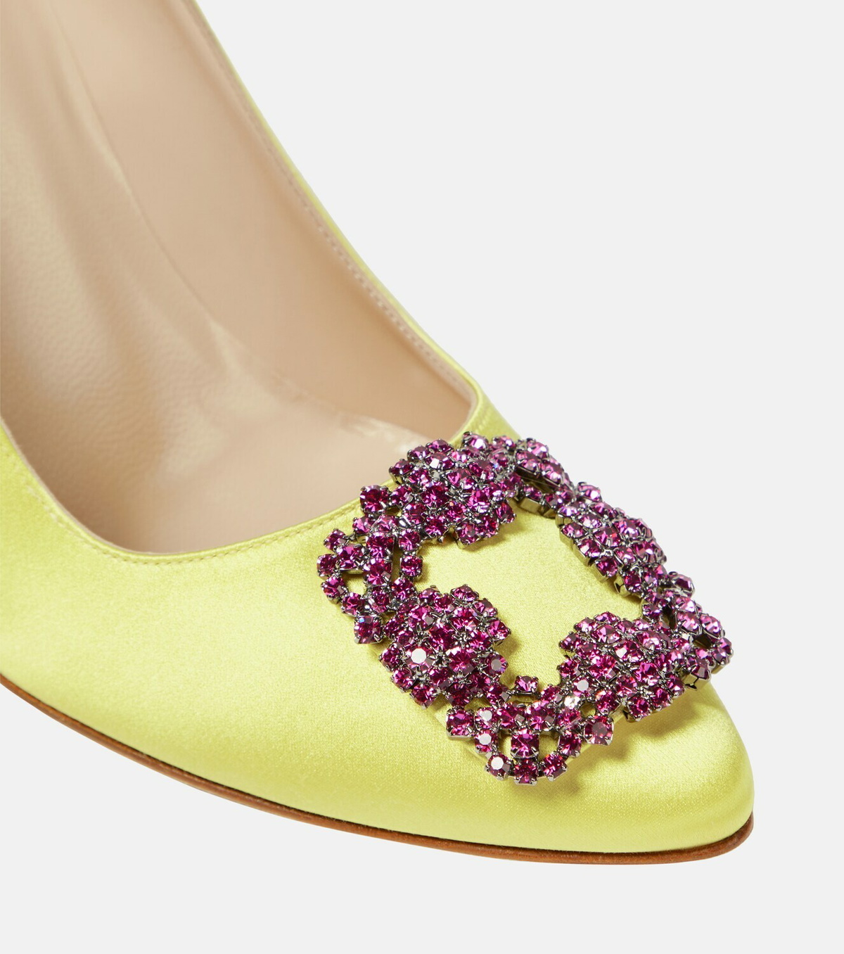 Manolo Blahnik Hangisi 105 embellished satin pumps