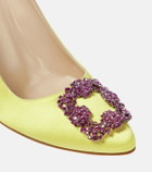 Manolo Blahnik Hangisi 105 embellished satin pumps