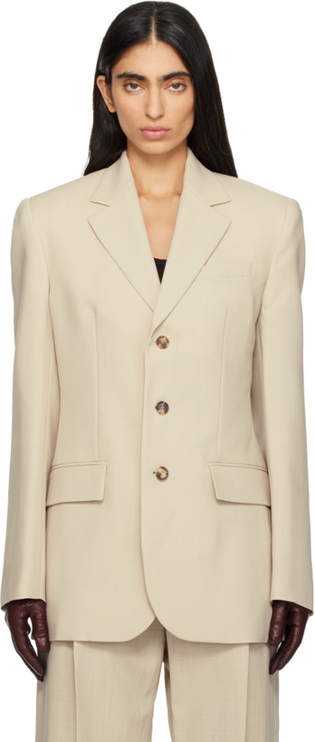 Photo: WARDROBE.NYC Beige Light Longline Blazer