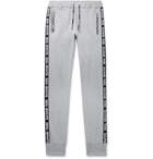 Balmain - Slim-Fit Tapered Logo-Jacquard Loopback Cotton-Blend Jersey Sweatpants - Gray
