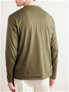 Massimo Alba - Cotton and Cashmere-Blend Henley T-Shirt - Green
