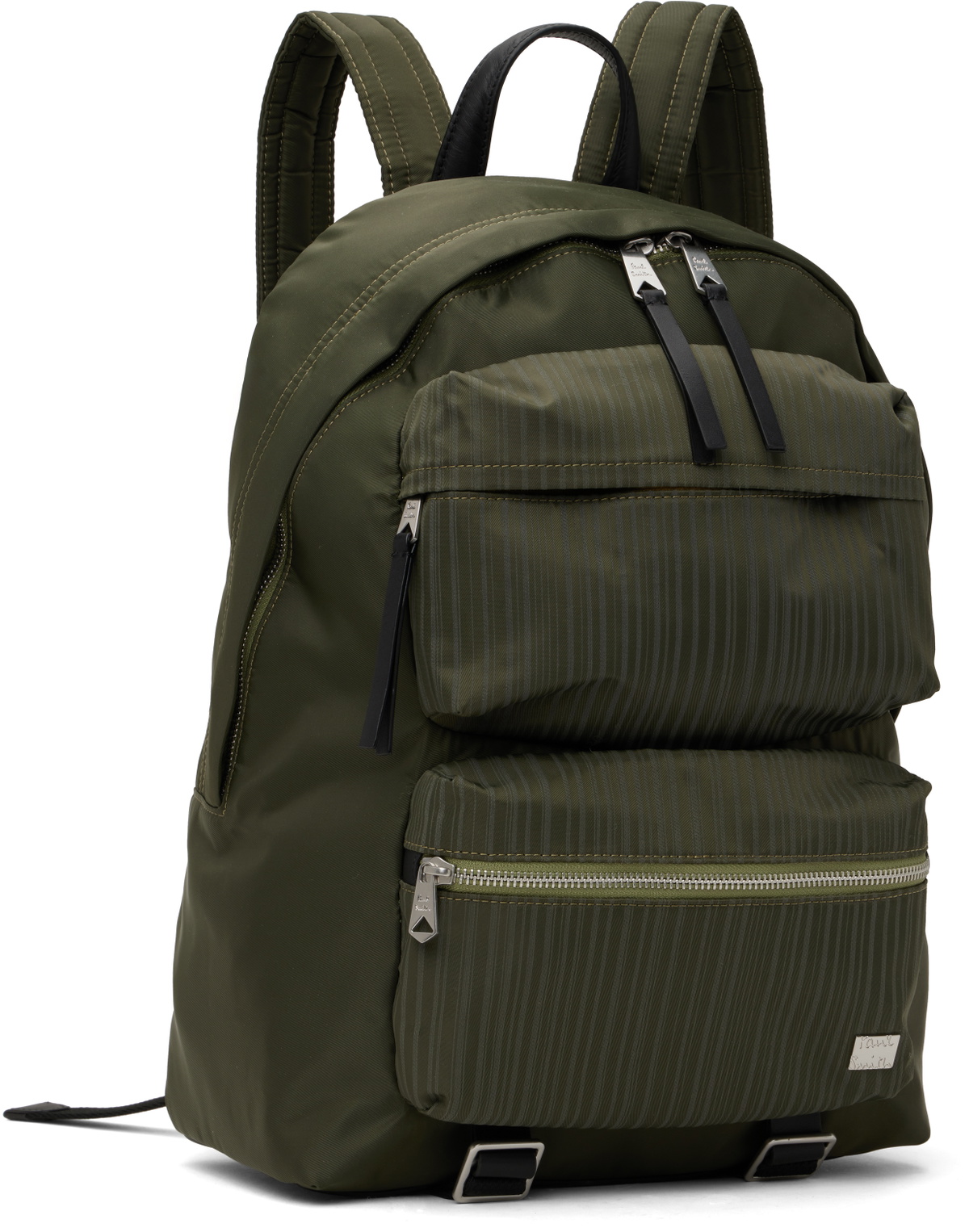 Paul Smith Khaki Laser Stripe Recycled Nylon Backpack