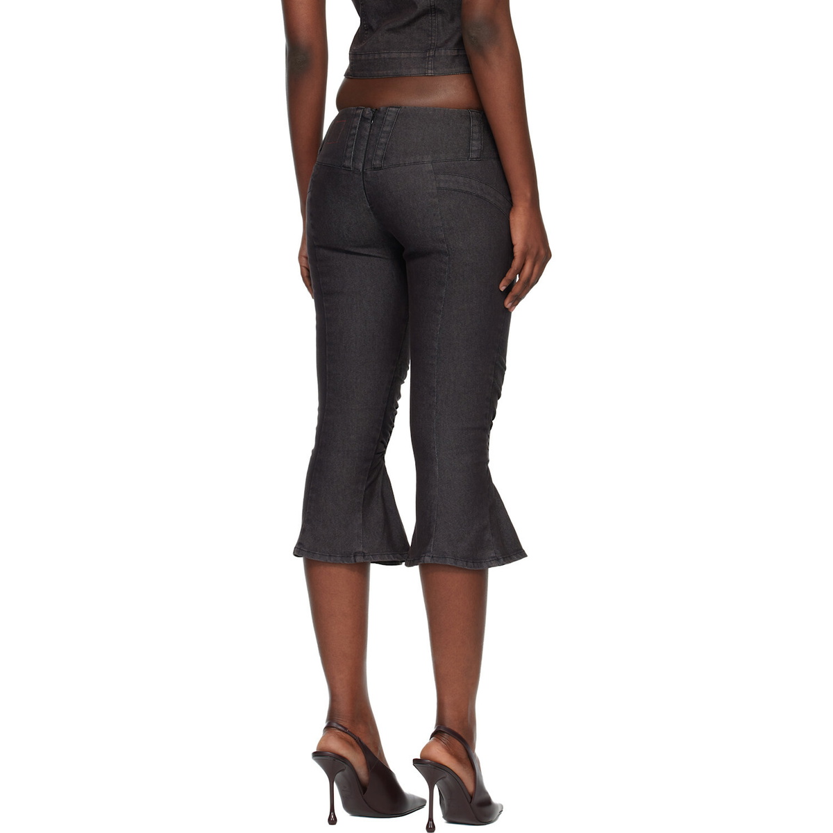 Miss Sixty Black KNWLS Edition Slit Flare Shorts