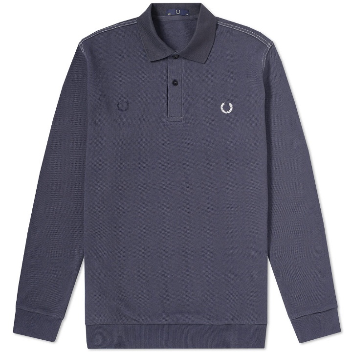 Photo: Fred Perry Laurel Long Sleeve Contrast Stitch Double Logo Polo