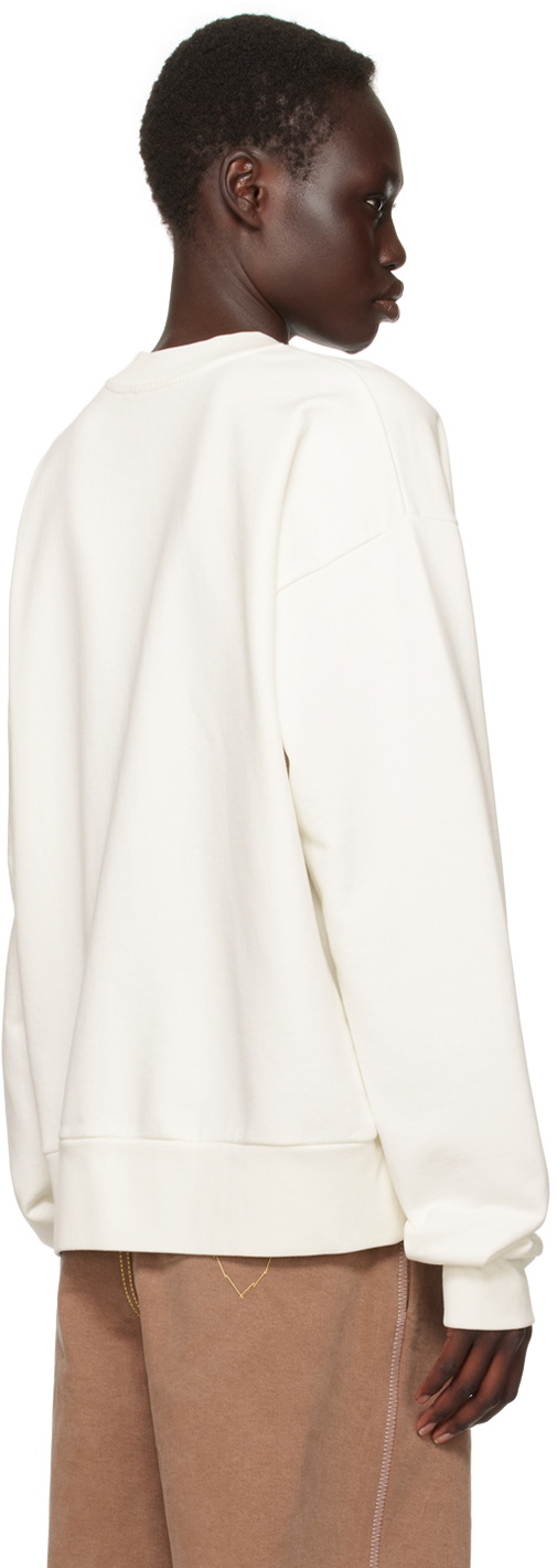Marni White Wrinkled Logo Sweatshirt
