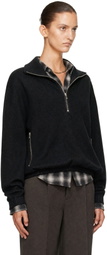 ssstein Black Fleece Pullover Sweater