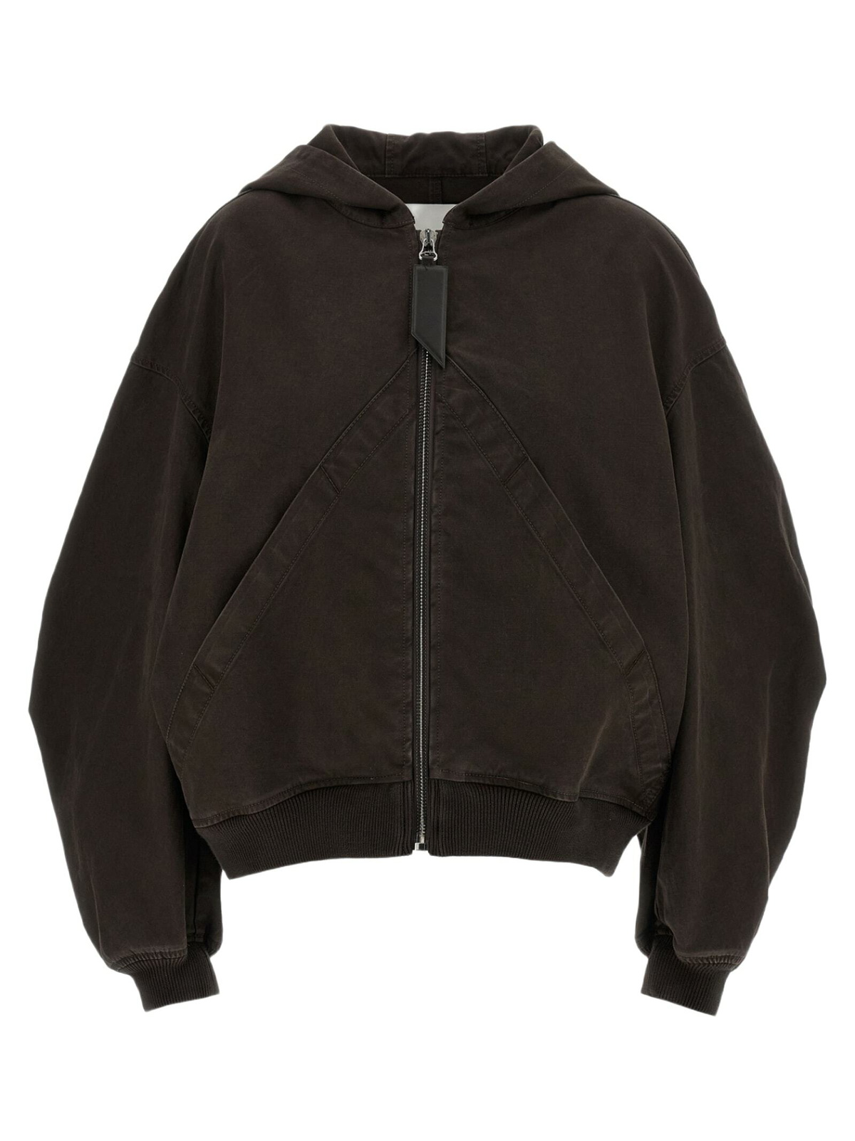 The Attico Brown Anja Leather Bomber Jacket The Attico