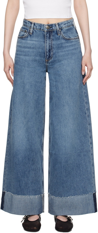 Photo: rag & bone Blue Sofie Ankle Ultra Wide-Leg Jeans