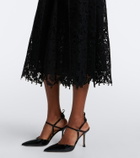 Fendi Silk lace midi skirt