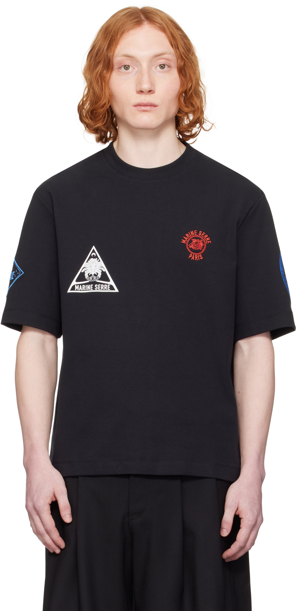 Marine Serre Beige Moon Long Sleeve T-Shirt Marine Serre